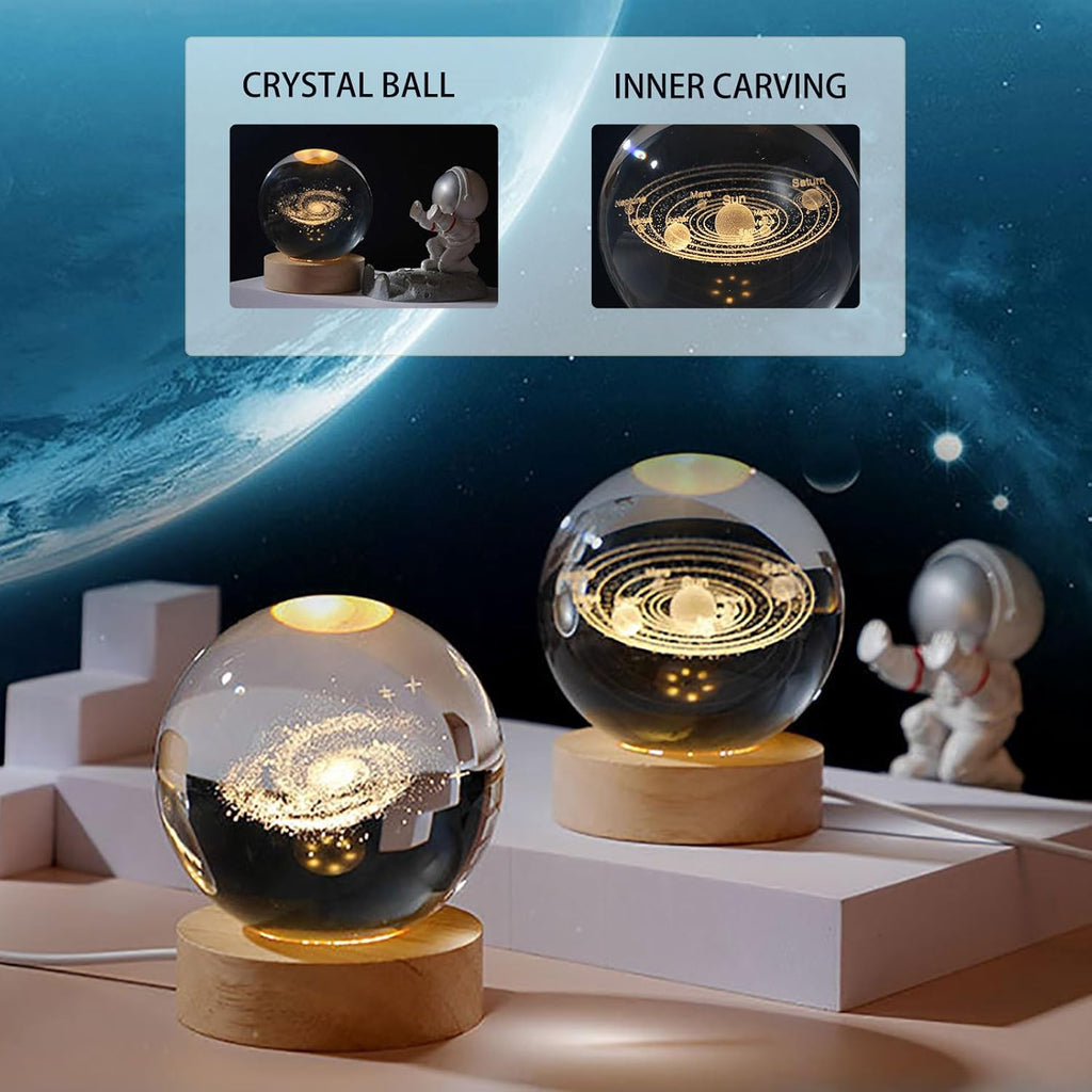 LAMPARA BOLA CRISTAL 3D SISTEMA SOLAR