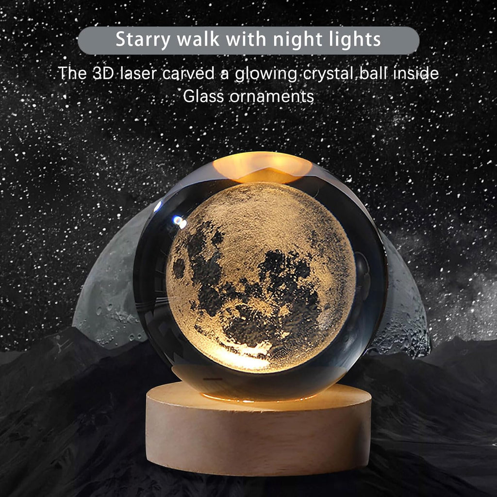 LAMPARA BOLA CRISTAL 3D SISTEMA SOLAR