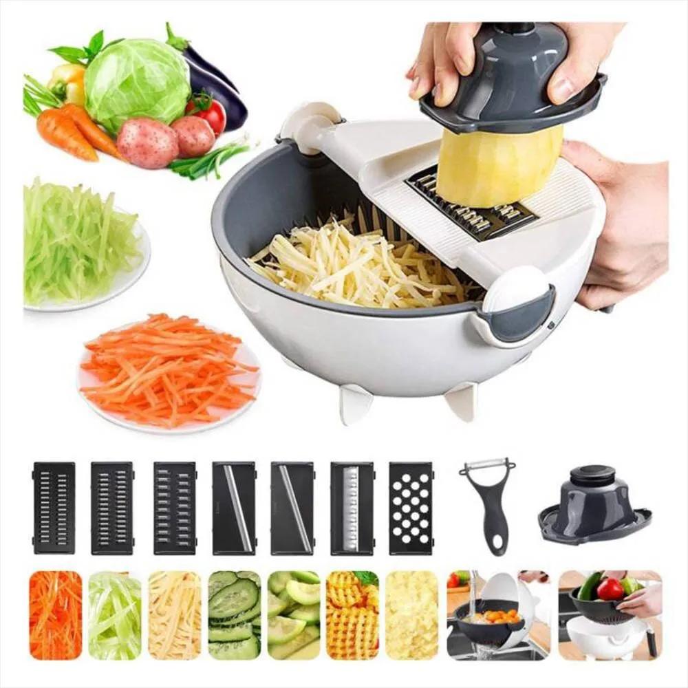 RALLADOR Y PICADOR 9 EN 1 CON ESCURRIDOR