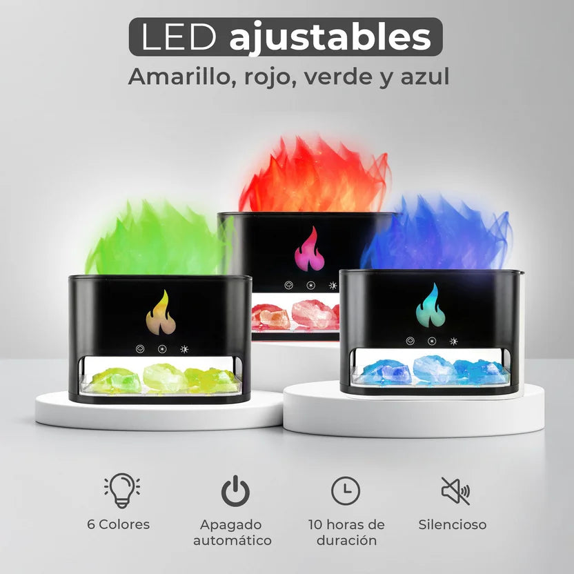 MINI CHIMENEA DECORATIVA CON EFECTO FUEGO Y PIEDRAS LUMINOSAS
